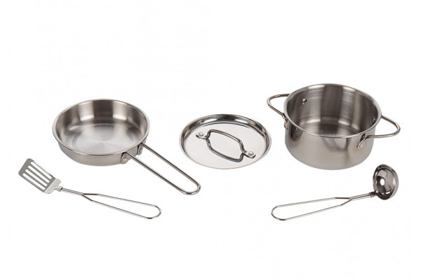 Inclusief pannenset.