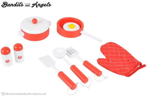 Houten kookset 10 dlg van Bandits & Angels.