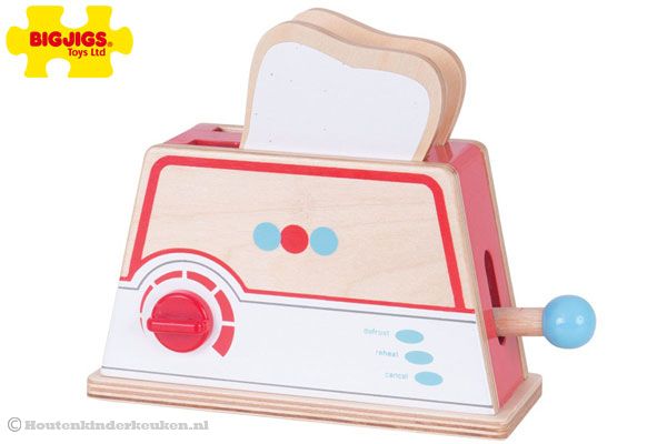 Leuke houten broodrooster van het merk Bigjigs.