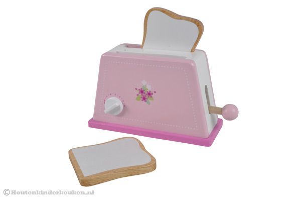Roze broodrooster van Woodtoys.