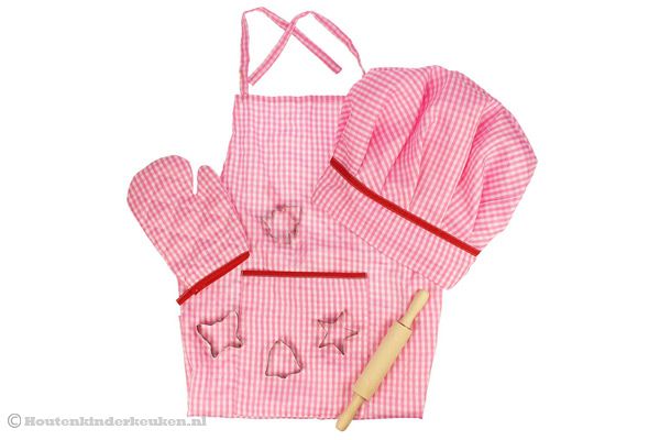Chef set in de kleur roze.