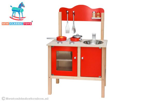 Combi keuken rood van New Classic Toys.