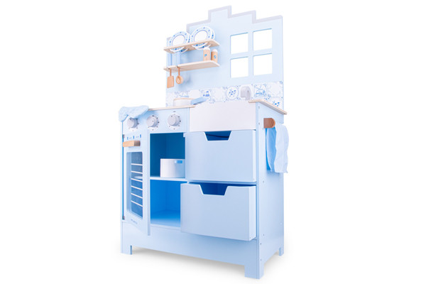 In de vorm van een Delfts Blauw huisje.