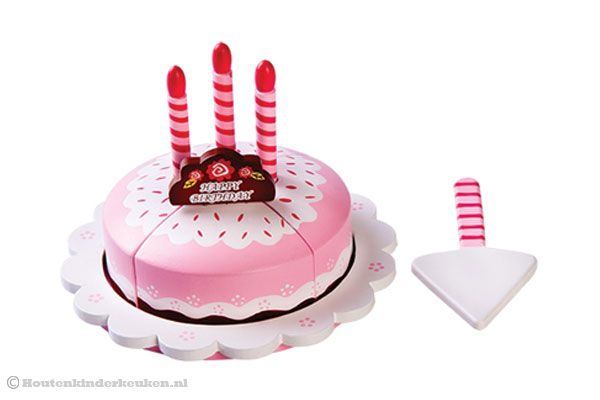 Taartset verjaardag roze.